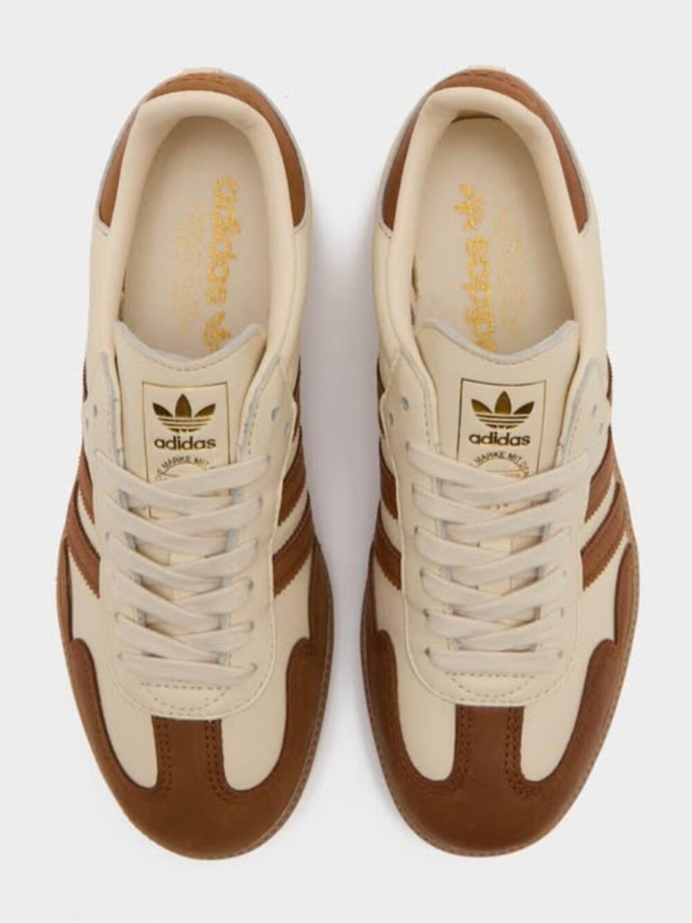 Adidas Samba OGs in Wonder White/ Dusky Brown Sneaker
